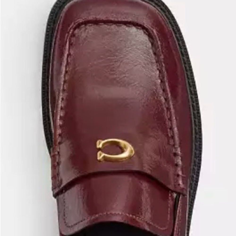 COACH Slip on Loafers in the color Merlot.